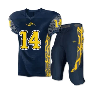 American Football Uniform – Navy and Yellow Full Sleeve Jersey and Pants