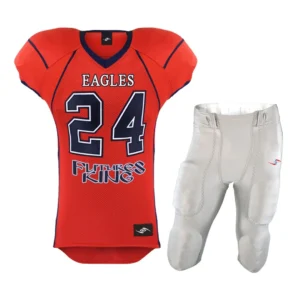 American Football Uniform – Red with White Pants Game Ready Set