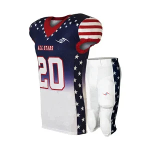 American Football Uniform – Stars and Stripes White Jersey and Pants