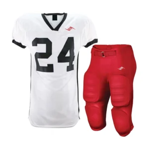 American Football Uniform – White and Red Bold Number Design Set