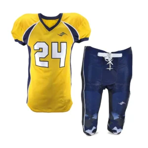 American Football Uniform – Yellow and Navy Blue Team Jersey Set