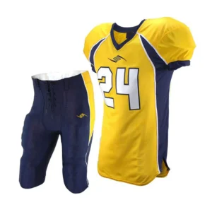 American Football Uniform – Yellow and Navy Short Sleeve Pro Set