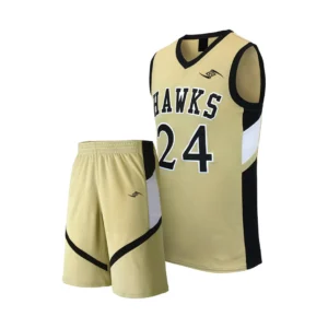 Basketball Uniform – Beige Lakers Inspired Jersey and Shorts