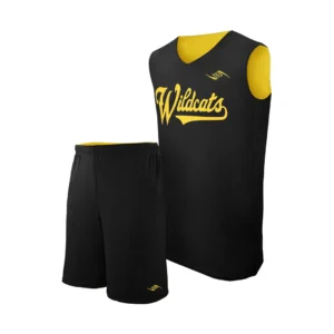 Basketball Uniform – Black and Yellow Warriors Sleeveless Set