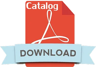 Download catalog icon with PDF symbol and ribbon banner
