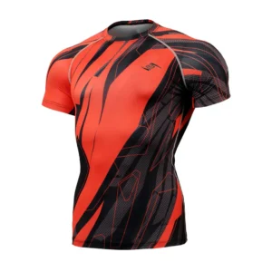 Orange & Black Compression Shirt – Strike Flow