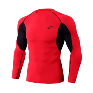Red Compression Jersey – Black Logo Accent