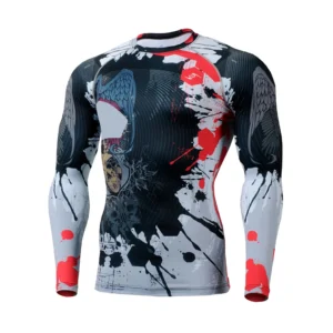 Splatter Print Compression Jersey – Red Ink Edition