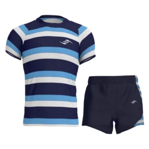Striped Navy Rugby Jersey – Athletic Fit Match Uniform