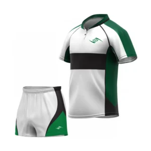 White & Green Rugby Jersey – Breathable Training Set