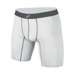 White & Grey Compression Shorts – Precision Cut