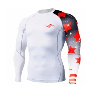 White & Red Compression Jersey – Bloodline Print