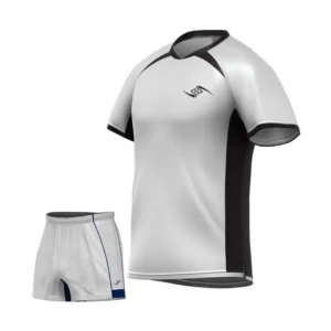 White Rugby Jersey – Black Shoulder Edge Training Kit